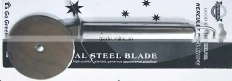 stainless steel pizza cutter/pizza knife with plastic handle
