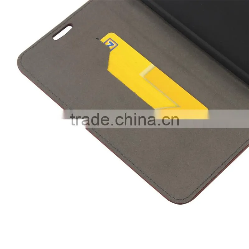 Nature wood grain PU card bumper/pocket cell phone case for Samsung