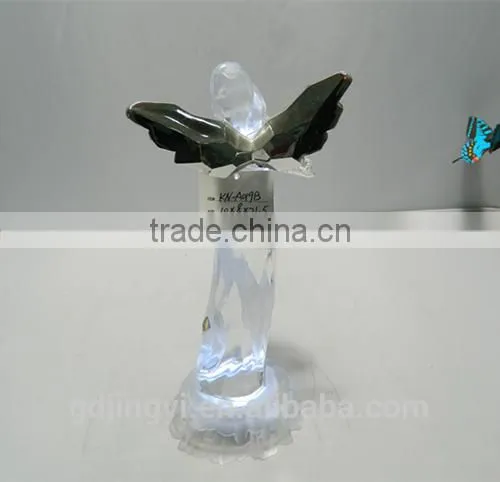 New Fashion Fancy Type Clear Lighted Led Light Christmas Acrylic Angel holding heart