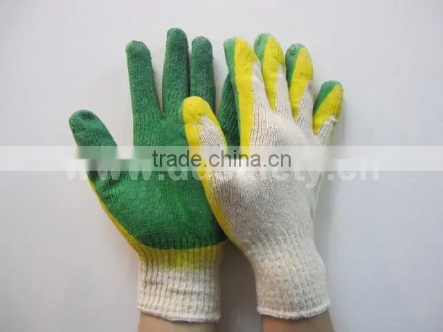 DDSAFETY 2017 Beige Cotton Knitted Latex Double Color Coated Guantes de Trabajo Safety Gloves