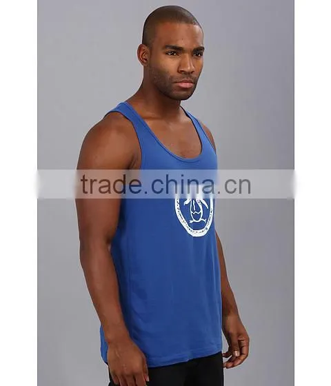Logo Printed Fashion Mens Custom Solid Color Tank Top Wholesale
