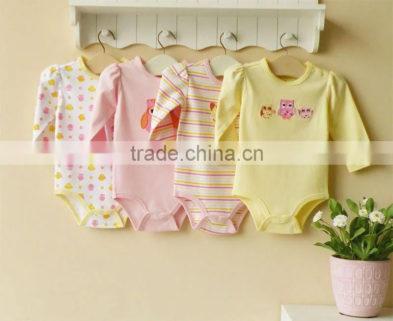 mom and bab 2012 Autun baby romper 100% cotton long bodysuit 4in1 gift box