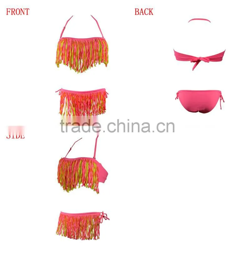 Factory Wholesale Women Fashion Sexy Fringe Tassel Bikinis