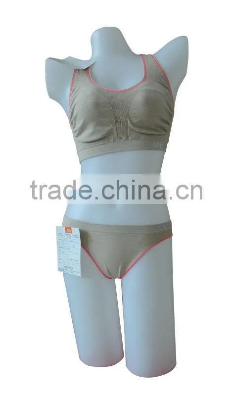 Hot sale pink nude seamless woman underwear ladies melange sport bra