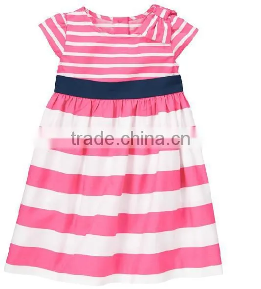 elegant short sleeve dresses Boutique Girls Peasant Dress Yellow and White Chevron girls summer zig zag dress plain cloth