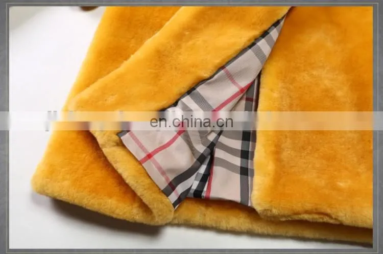 New style double breasted merino sheep shearling fur coat