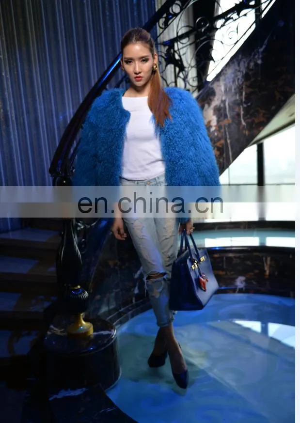 Hot-sale mongolian lamb fur coat women winter fur jacket