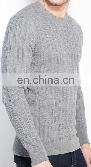 Best design long sleeve t shirt as cotton blended fabric knit sweater pullover top of unbranded wholesale mens clothing