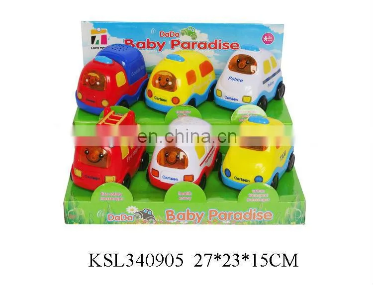6 pcs newest kids cartoon plastic toy wind up car