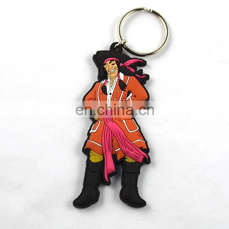 2d custom shaped pvc soft rubber keychains