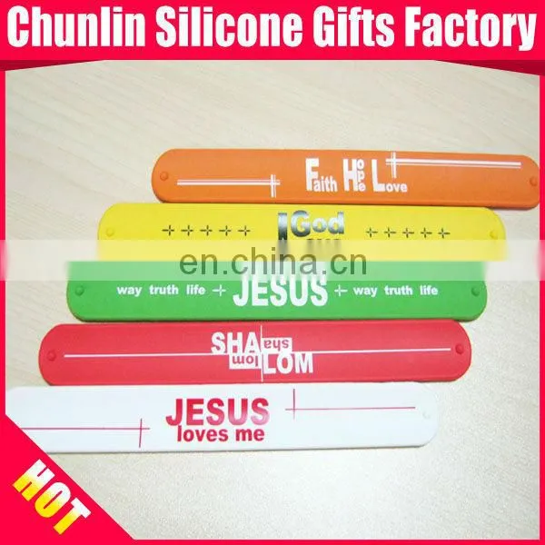 Segmented Printed Silicone Slap Bracelets