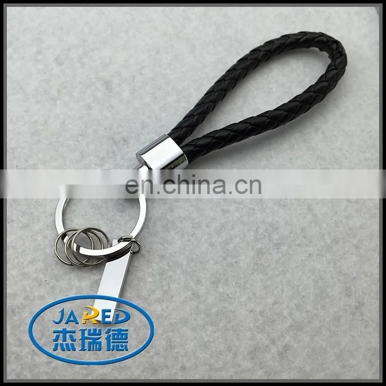 High quality custom logo pu leather keyring keychain