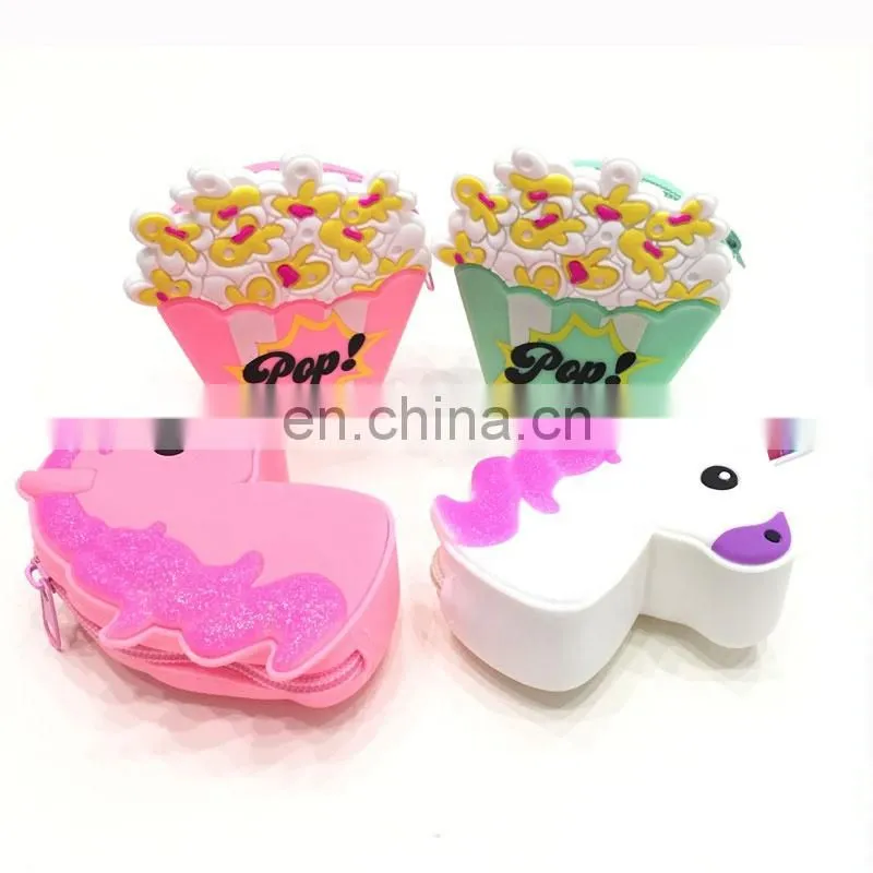 Customized 3D Rubber Dropping Small Purse Women Clutch Coin Wallet Promotion Zipper Wallet Silicone Bag