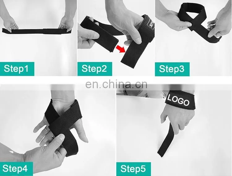 Padded Cotton Bodybuilding Wrist Straps with Cushioned Wrist