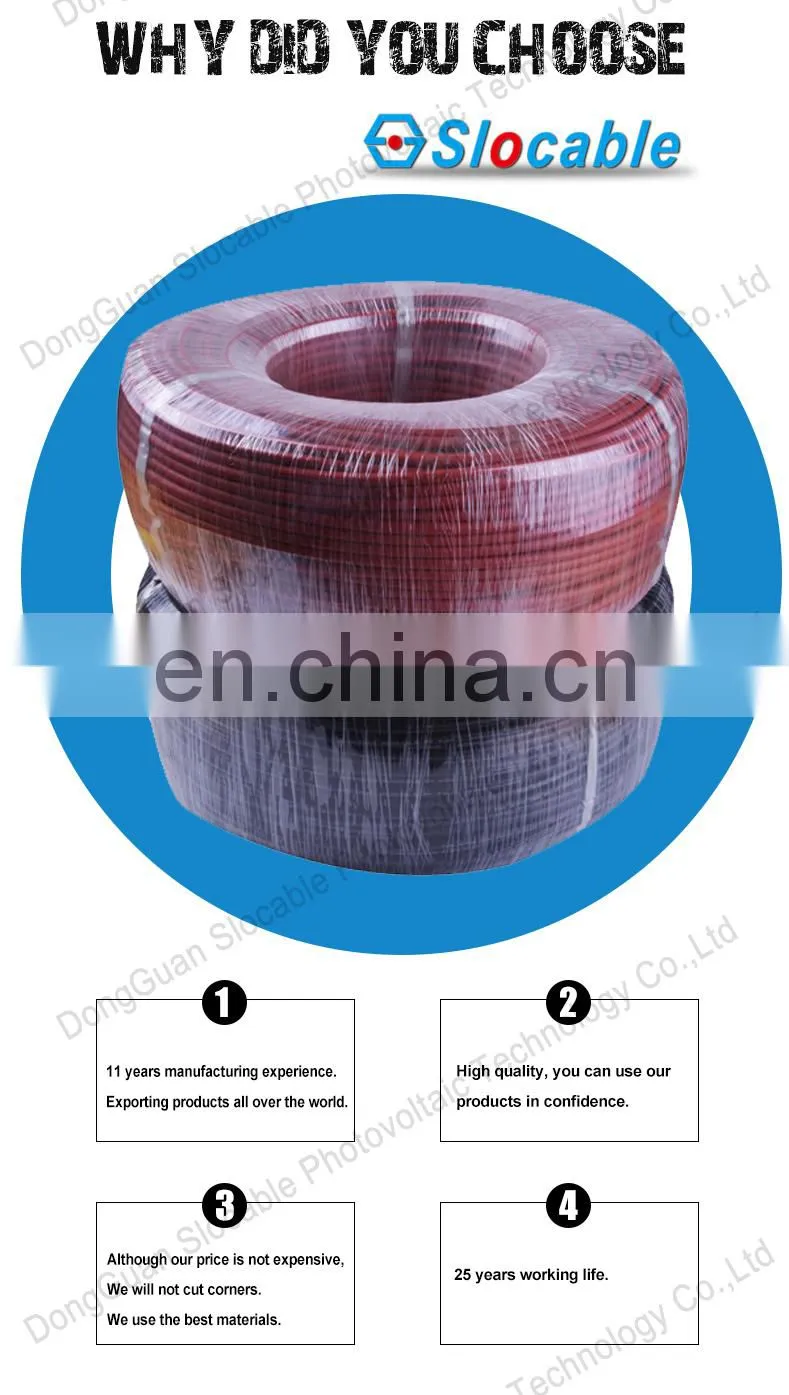 12 AWG Solar Panel Wind System Outdoor 1Wire DC Solar Cable 4mm2 PV Solar cable 1x4mm2