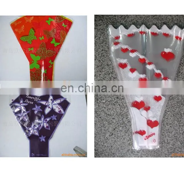 Triangle Special-shaped Plastic BOPP Fresh flower bag making machine with hole puncher with bottom sealing bars with perforating