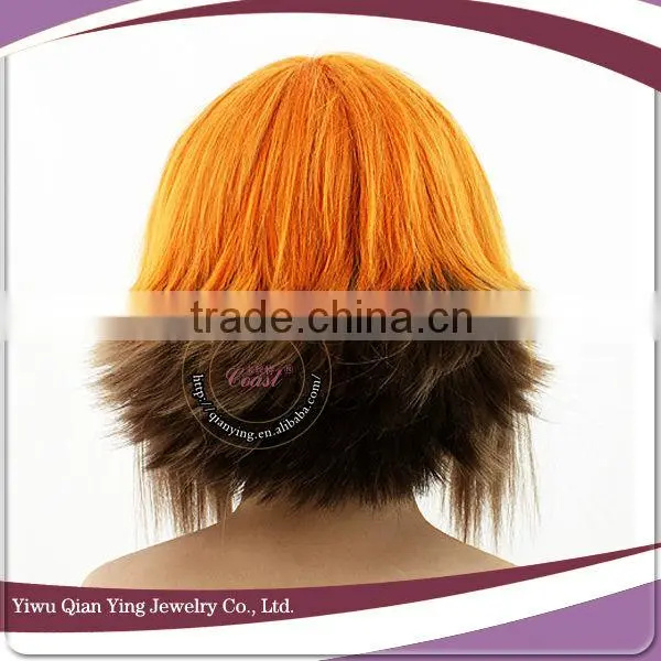 short two color synthetic cospaly boys hair wig