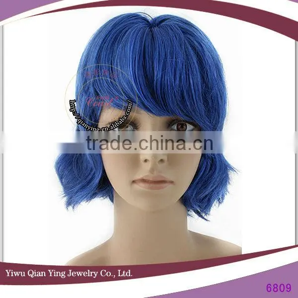 womens dark blue fashion cheap short curly party wigs