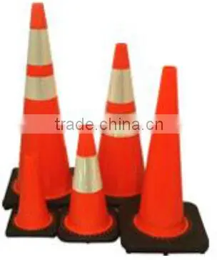 Flexible Fluorescent Orange Safety PVC Traffic Cone