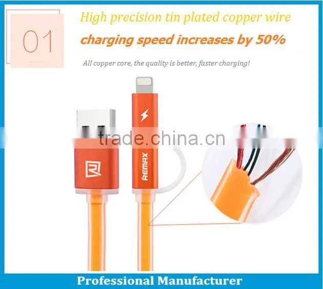 2 in 1 tpe usb cable 1.0m length for Android and IOS System