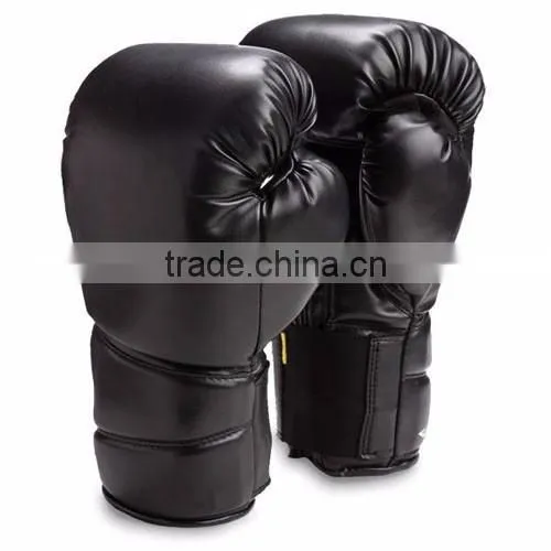 Pakistan Cowhide Leather Black Boxing Gloves
