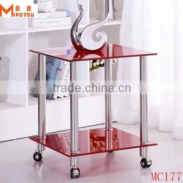 glass end table