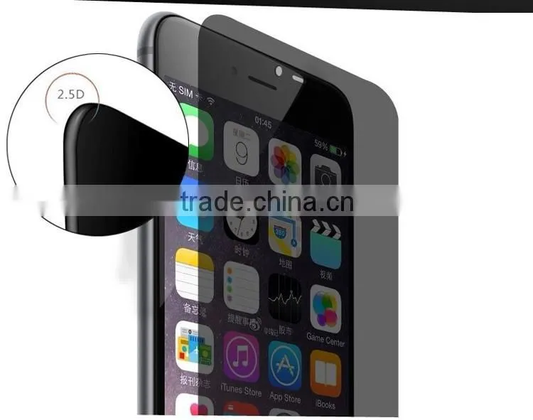 Factory wholesale privacy tempered glass screen protector for iphone 6s 6s plus