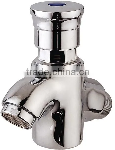 Time delay basin faucet
