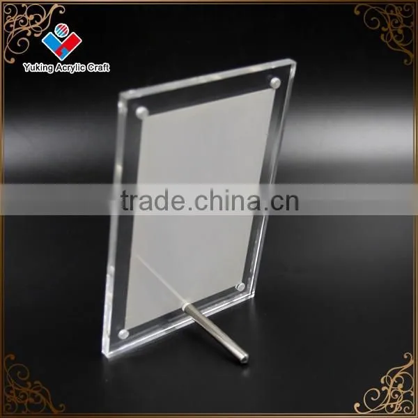 Promotional acrylic transparent photo frame with metal screw