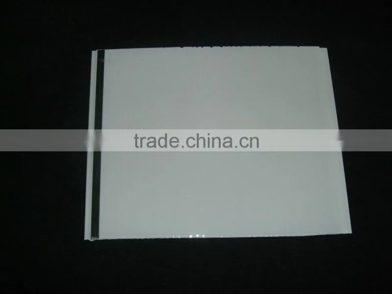 flat gold line silver line middle groove glossy white pvc ceiling panel