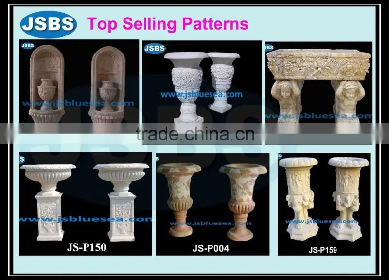 hand carved stone tall square planters