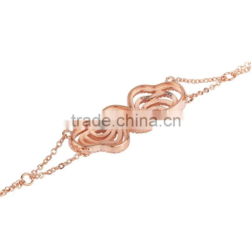 925 sterling silver beautiful charm bracelet with clear zirconia fashion bracelet 2014 bijoux nickel free