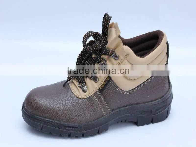 new style PU sole steel toe split cow leather safety shoes9070