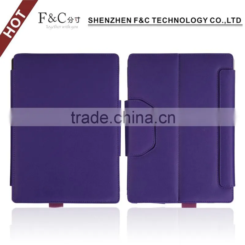 Premium pu leather tablet protective case for microsoft surface pro 4 with stylus holder design