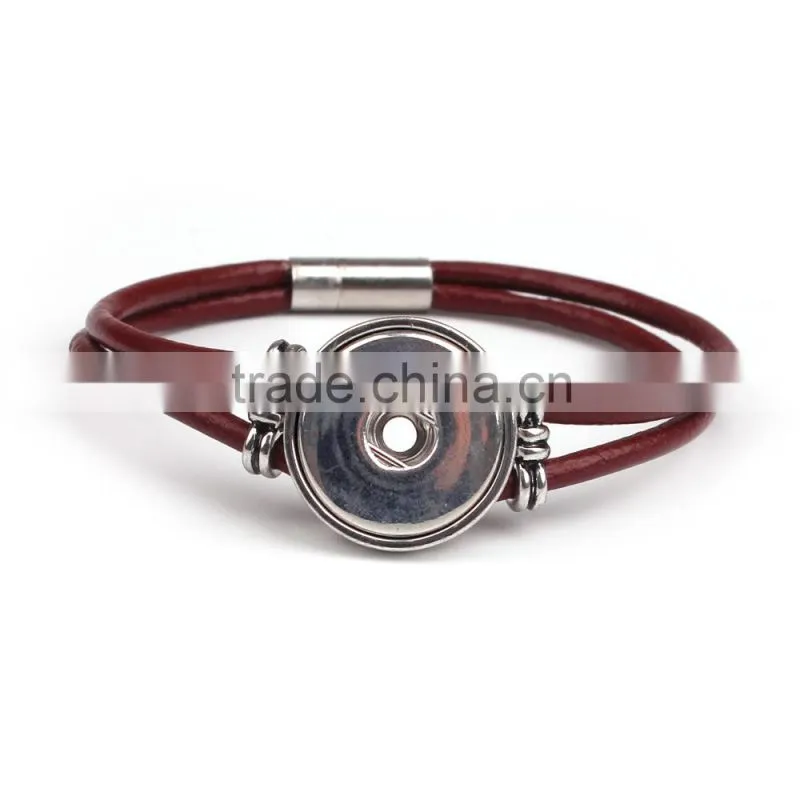 2015 new 18mm Ginger Snap Button Bracelet DIY charm Interchangeable handmade pulseras Snap Bracelets
