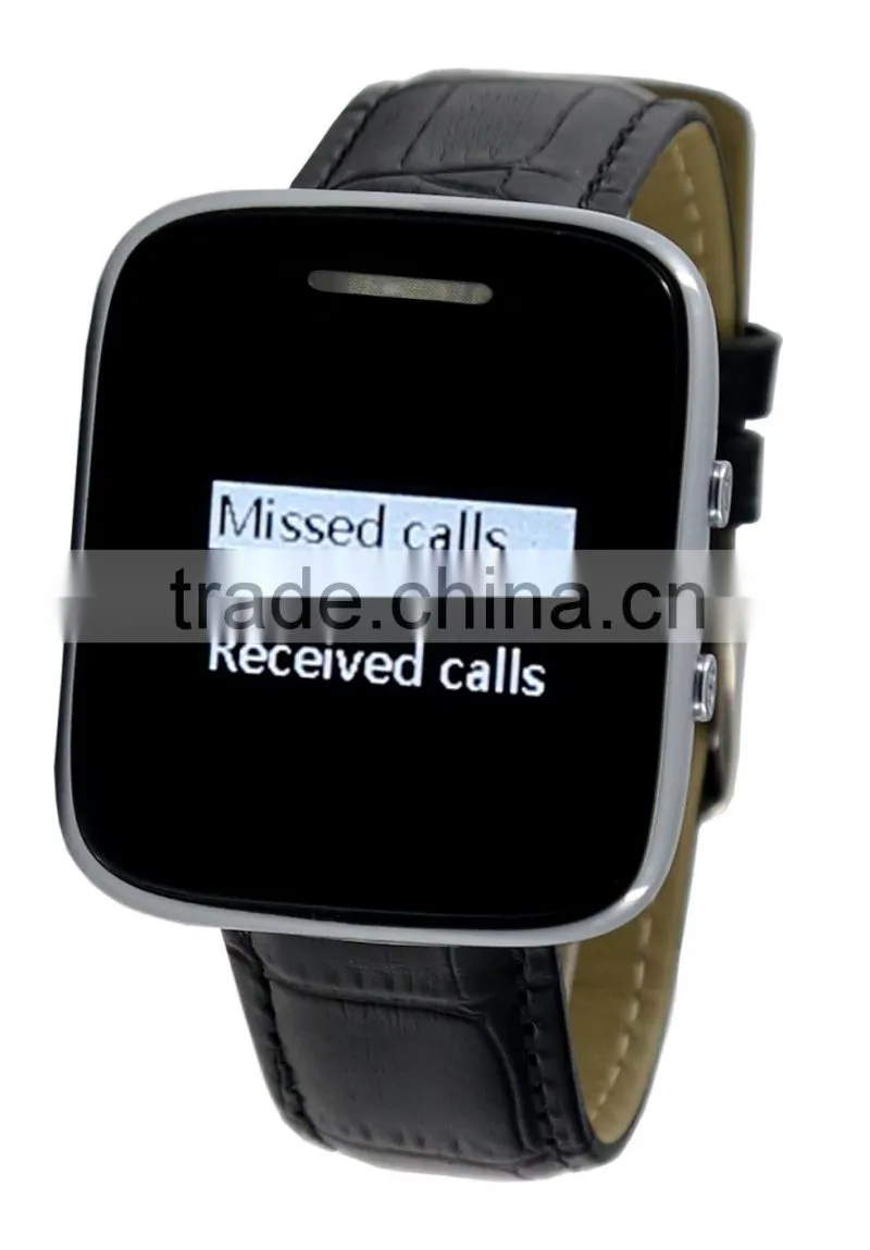2015 Hot selling leather strap cheap smart watch and phone