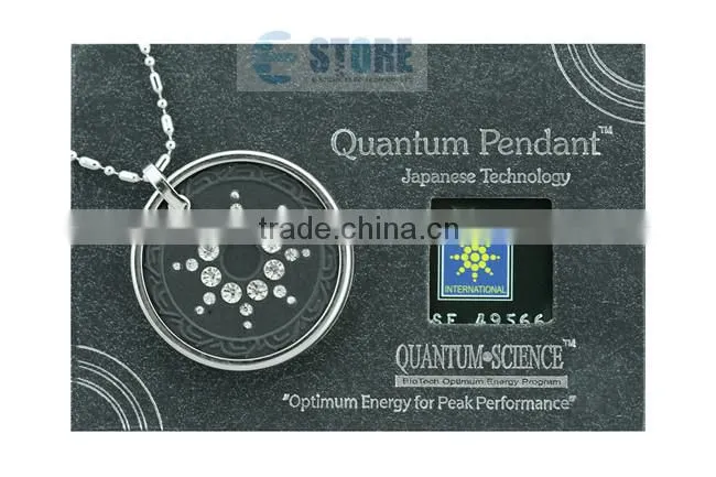 Crystal Quantum Pendant with Scalar Energy + Germanium,Far Infrared,Negative Ion Stone + Stainless Steel Clasp