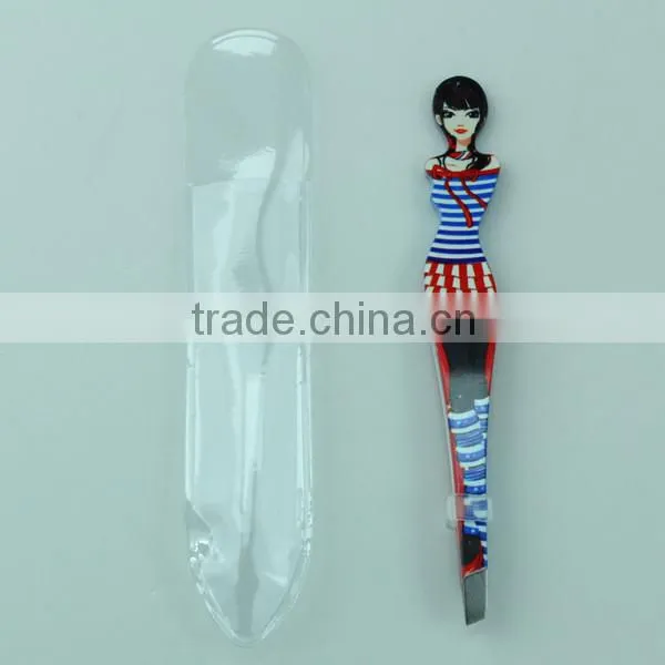 Blue Dressing Girls Shape Personalized Slanted Tweezer