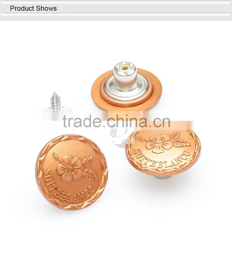 High Grade Copper Custom Made Clothing Button