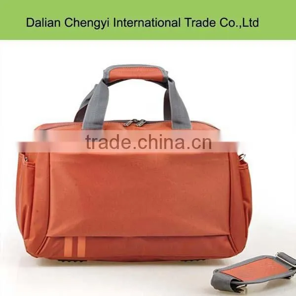 Wholesale high capacity solid color polyester travel sport tote bag with long strap