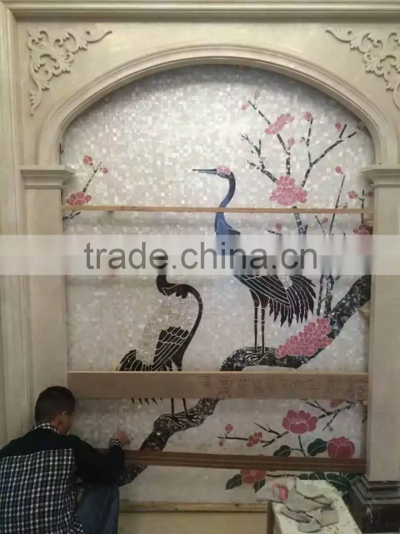 2016 Unique pattern mother of pearl carving decorative material