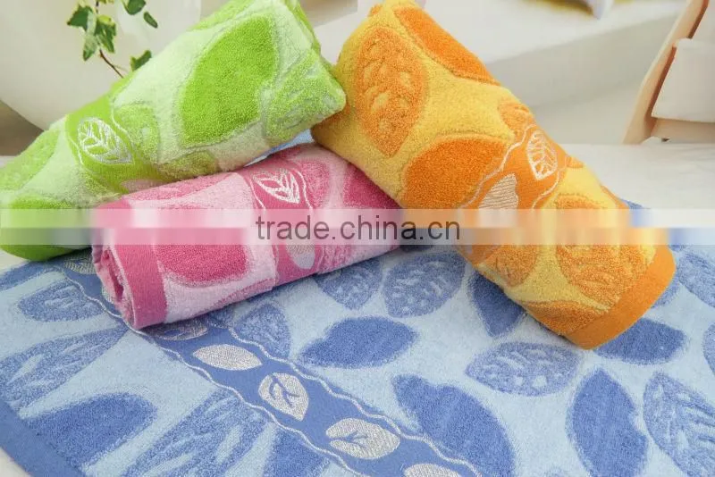 100% cotton 14s weak twist jacquard terry face towel bath towel