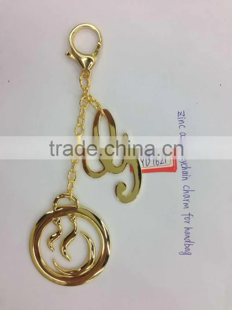zinc alloy metal keychain charm for handbag