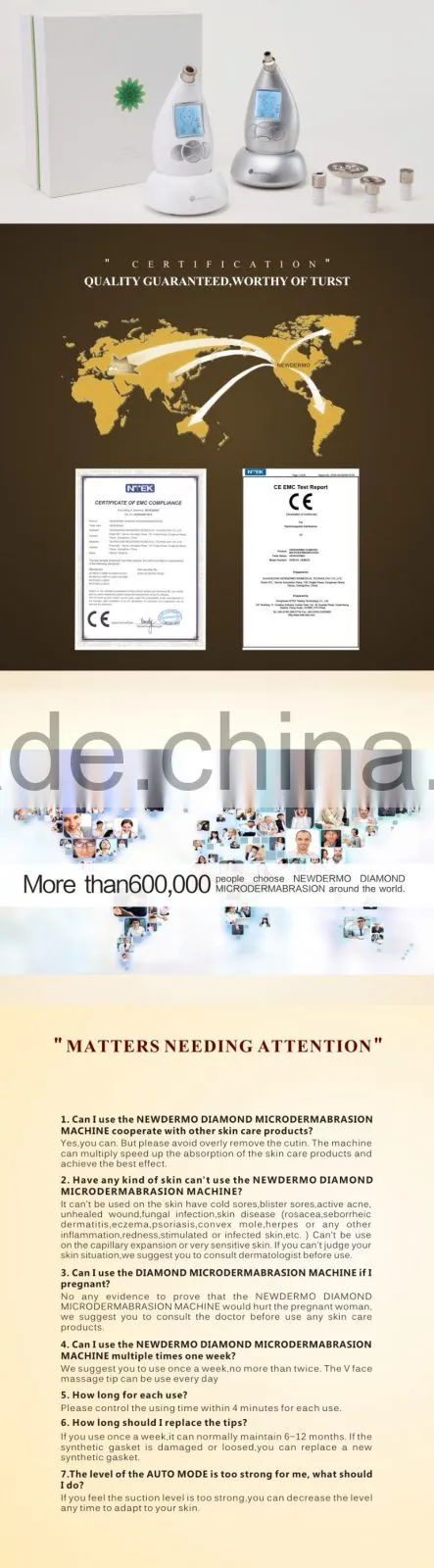 NEWDERMO PORTABLE home microdermabrasion machine skin care tool V face and face lifting skin rejuvenation machine