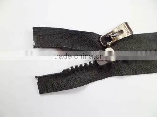 5# plastic resin zipper open end zipper with auto lock slider customer's puller garment zipper