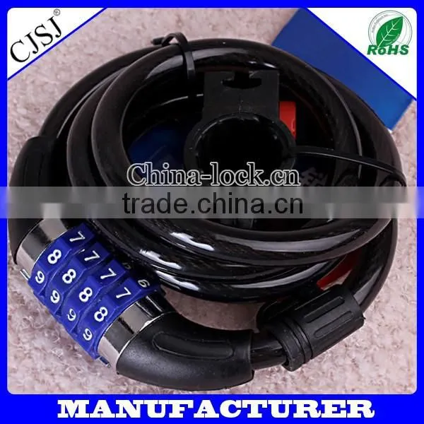 2014 hot sale cheap colorful good quality bicycle cable lock