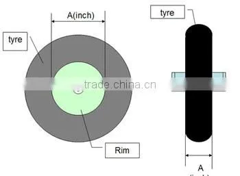 wheelbarrow solid tire with metal rim