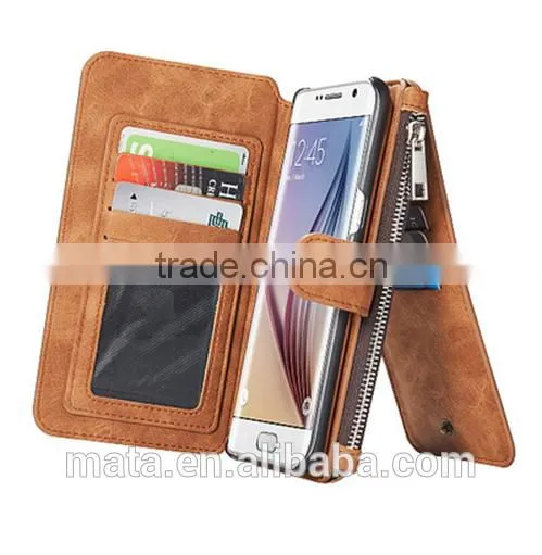 Zipper Wallet Design PU Leather Cover Case For Samsung