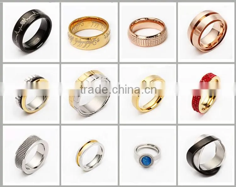 Wholesale latest design smart black thick Ring Titanium men's engagement Ring