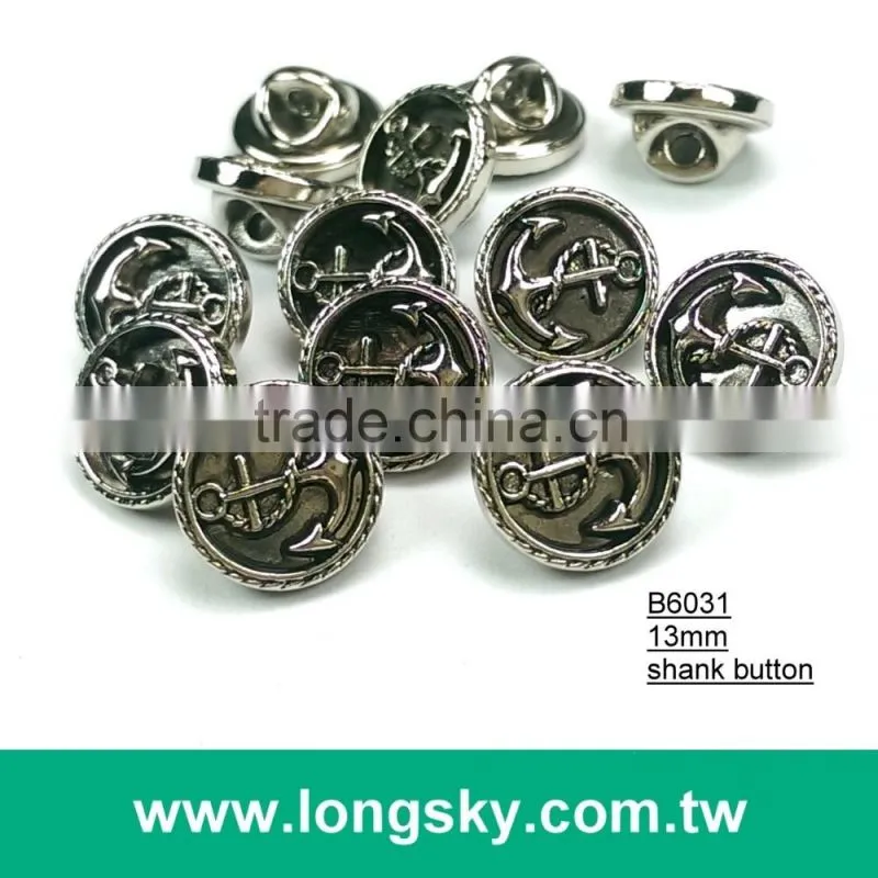 (#B3189) Royalty theme pattern antique brass plated button with shank back